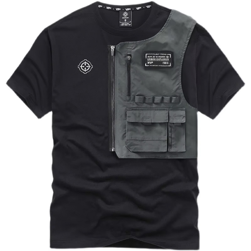 Herren-T-Shirt, Baumwoll-T-Shirt, T-Shirt mit Tasche