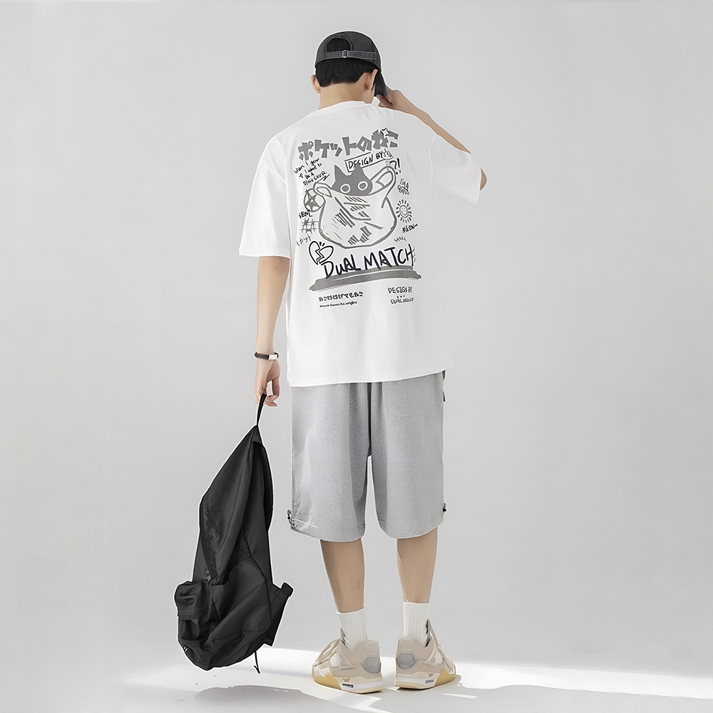 Oversize-T-Shirt, Retro-T-Shirt, T-Shirt mit Katzenmotiv