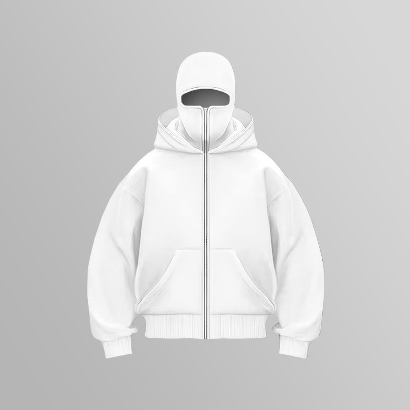 Zip-Hoodie, Hoodie mit Sturmhaube, Hoodie mit Maske